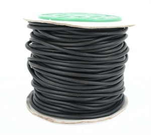Gummisn�re, Sort 4 mm