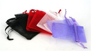 Smykkepose Organza Lyser�d 6 stk.